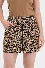 Leopard Zip Front Skirt