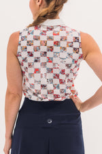 White Check Floral